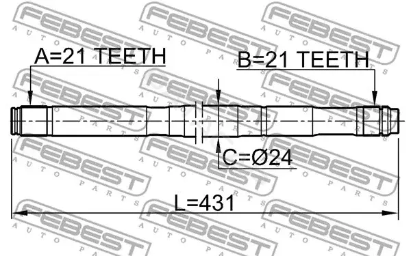 Приводной вал / Полуось FEBEST 0212-QG15LH