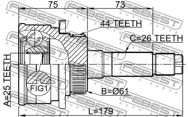 Шрус FEBEST 0510-B25A44