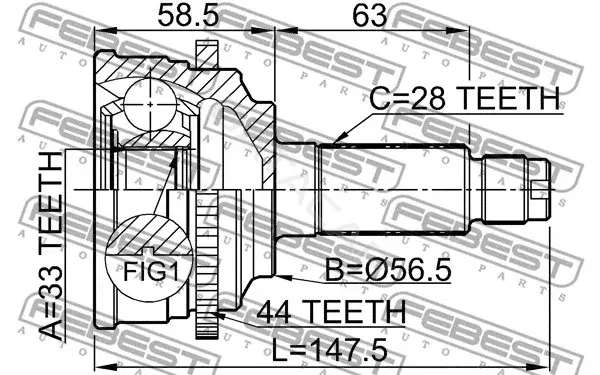 Шрус FEBEST 0510-M6A44