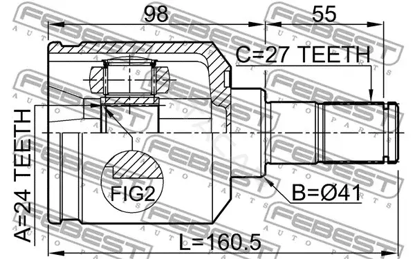 Шрус FEBEST 2211-NS20LH