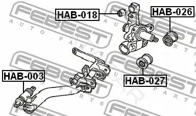 Сайлентблок рычага FEBEST HAB-027