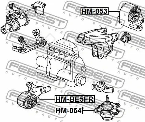 Подушка двигателя (Опора) FEBEST HM-BE5FR