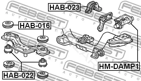 Сайлентблок редуктора FEBEST HM-DAMP1