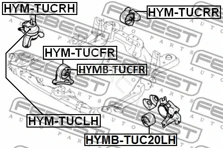 Подушка двигателя (Опора) FEBEST HYM-TUCRH