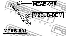 Сайлентблок рычага FEBEST MZAB-050