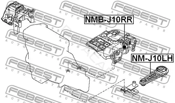 Подушка КПП FEBEST NMB-J10RR