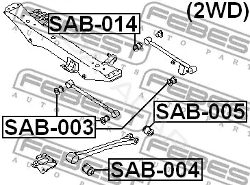 Сайлентблок рычага FEBEST SAB-014