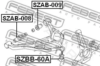 Сайлентблок рычага FEBEST SZAB-008