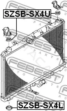 Опора радиатора (крепление) FEBEST SZSB-SX4U