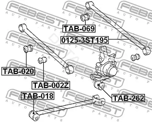 Сайлентблок рычага FEBEST TAB-018