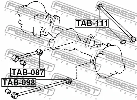 Сайлентблок рычага FEBEST TAB-098