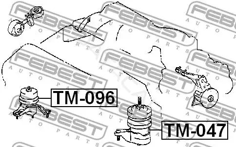 Подушка двигателя (Опора) FEBEST TM-096