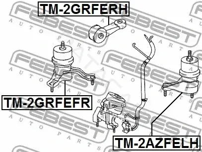 Подушка двигателя (Опора) FEBEST TM-2GRFEFR