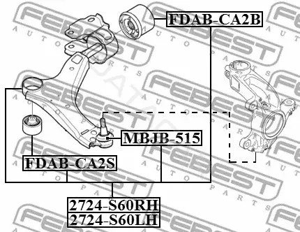 Рычаги FEBEST 2724-S60RH