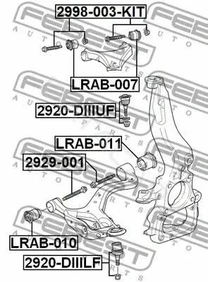 Болт подвески FEBEST 2998-003-KIT