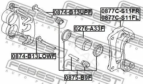 Скоба суппорта FEBEST 0877C-S11FL