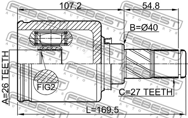 Шрус FEBEST 0211-T32CVTLH