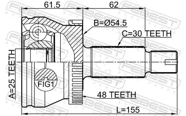 Шрус FEBEST 2210-D4224A48