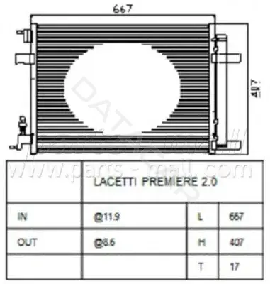 Радиатор кондиционера PARTS-MALL PXNCC-044