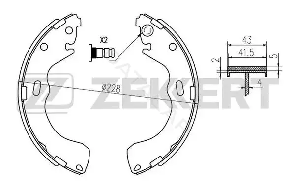 Барабанные колодки ZEKKERT BK-4025