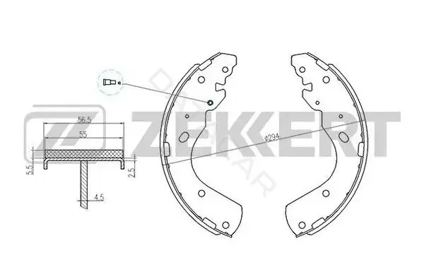 Барабанные колодки ZEKKERT BK-4050