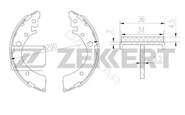 Барабанные колодки ZEKKERT BK-4103