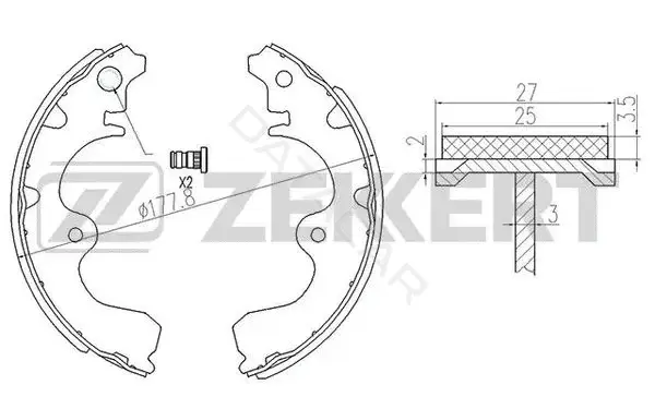 Барабанные колодки ZEKKERT BK-4117