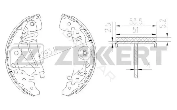 Барабанные колодки ZEKKERT BK-4159