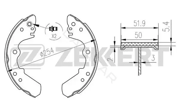 Барабанные колодки ZEKKERT BK-4165