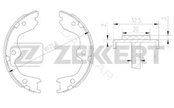 Барабанные колодки ZEKKERT BK-4171