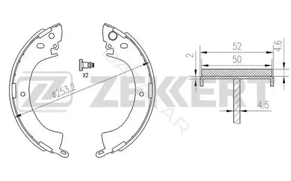 Барабанные колодки ZEKKERT BK-4174