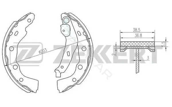 Барабанные колодки ZEKKERT BK-4177