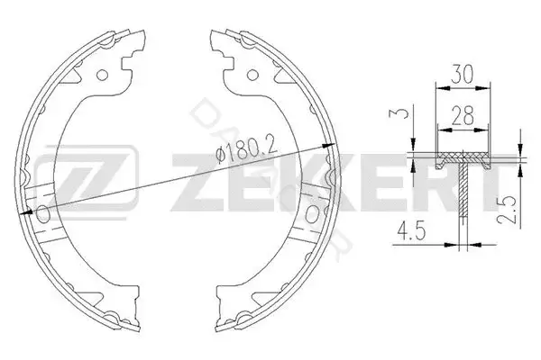 Барабанные колодки ZEKKERT BK-4191