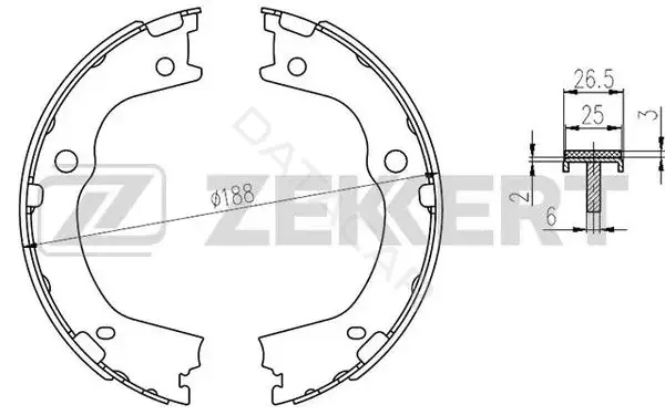 Барабанные колодки ZEKKERT BK-4194