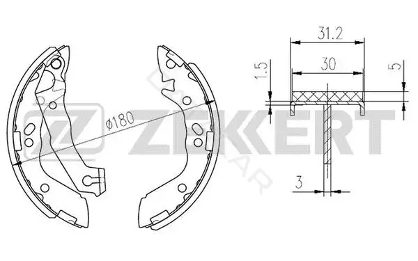 Барабанные колодки ZEKKERT BK-4217