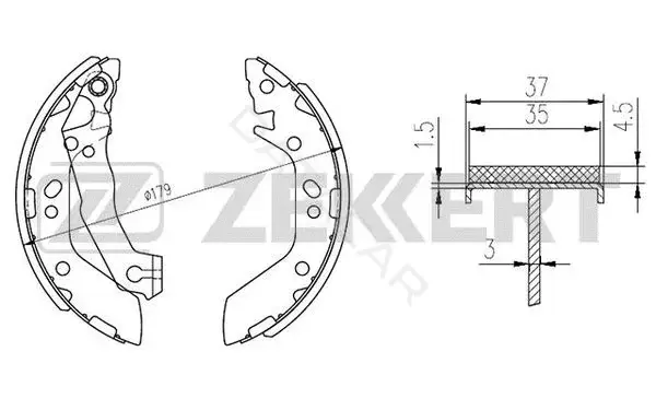 Барабанные колодки ZEKKERT BK-4219