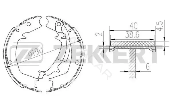 Барабанные колодки ZEKKERT BK-4451