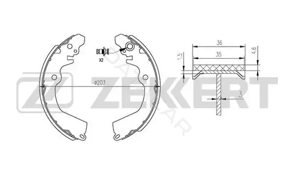 Барабанные колодки ZEKKERT BK-4466