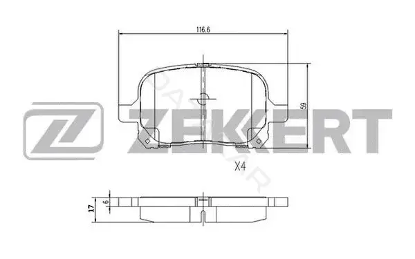 Тормозные колодки ZEKKERT BS-1116