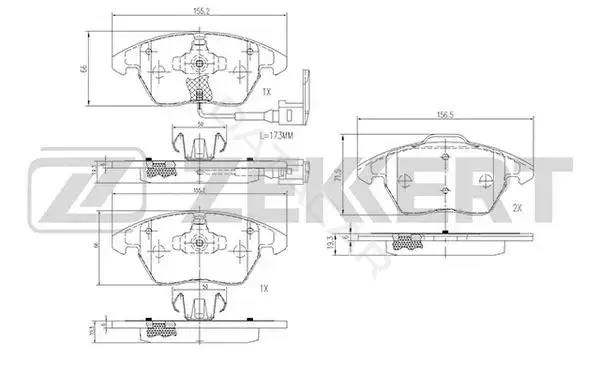 Тормозные колодки ZEKKERT BS-1141