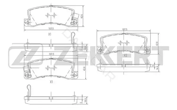 Тормозные колодки ZEKKERT BS-1216