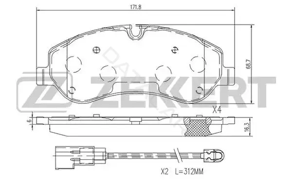Тормозные колодки ZEKKERT BS-1250