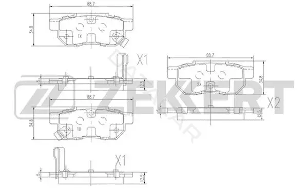 Тормозные колодки ZEKKERT BS-1259