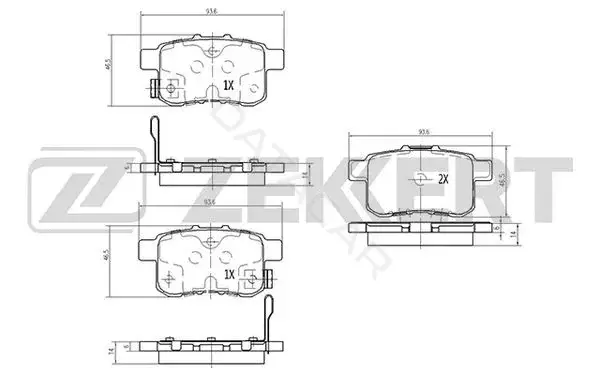 Тормозные колодки ZEKKERT BS-1260
