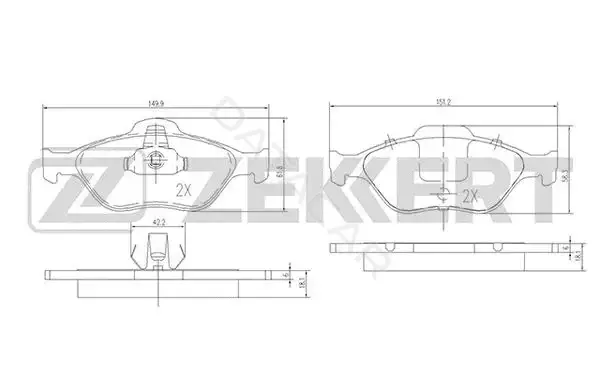 Тормозные колодки ZEKKERT BS-1652