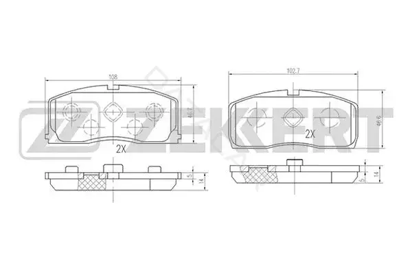 Тормозные колодки ZEKKERT BS-2539