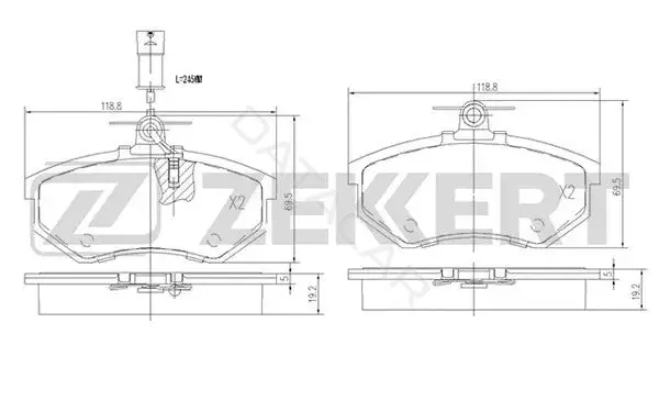 Тормозные колодки ZEKKERT BS-2541