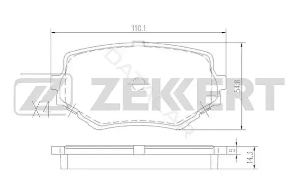 Тормозные колодки ZEKKERT BS-2612