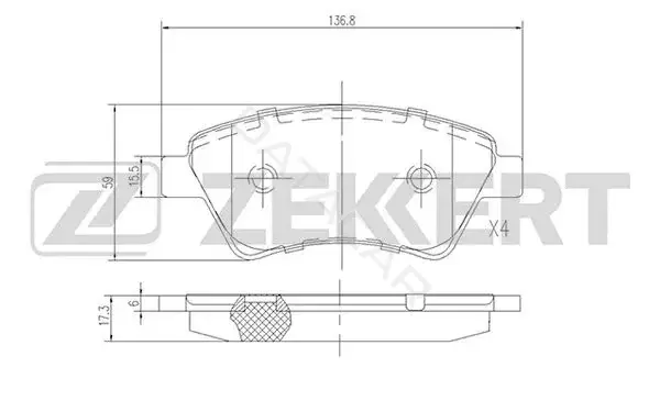 Тормозные колодки ZEKKERT BS-2826