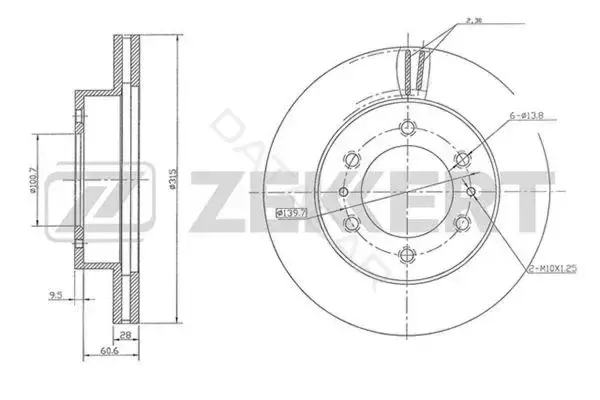 Тормозные диски ZEKKERT BS-5814